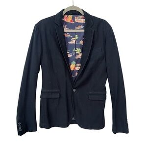 D&G Dolce and Gabbana Hawaiian lined casual blazer jacket Mens 46 Blue Tailored